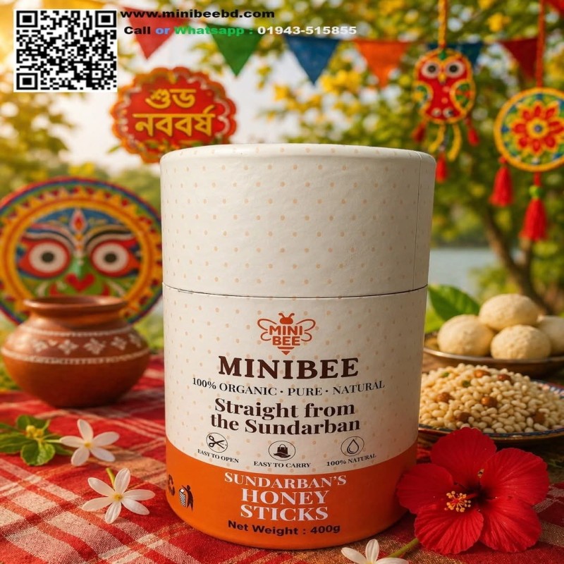 MiniBee Honey Sticks (সুন্দরবন ও লিচু ফুলের মধুর কম্বো)